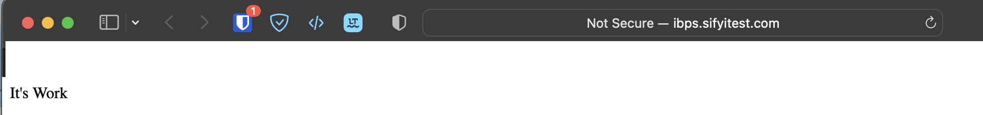 A dead site that only says It's Work